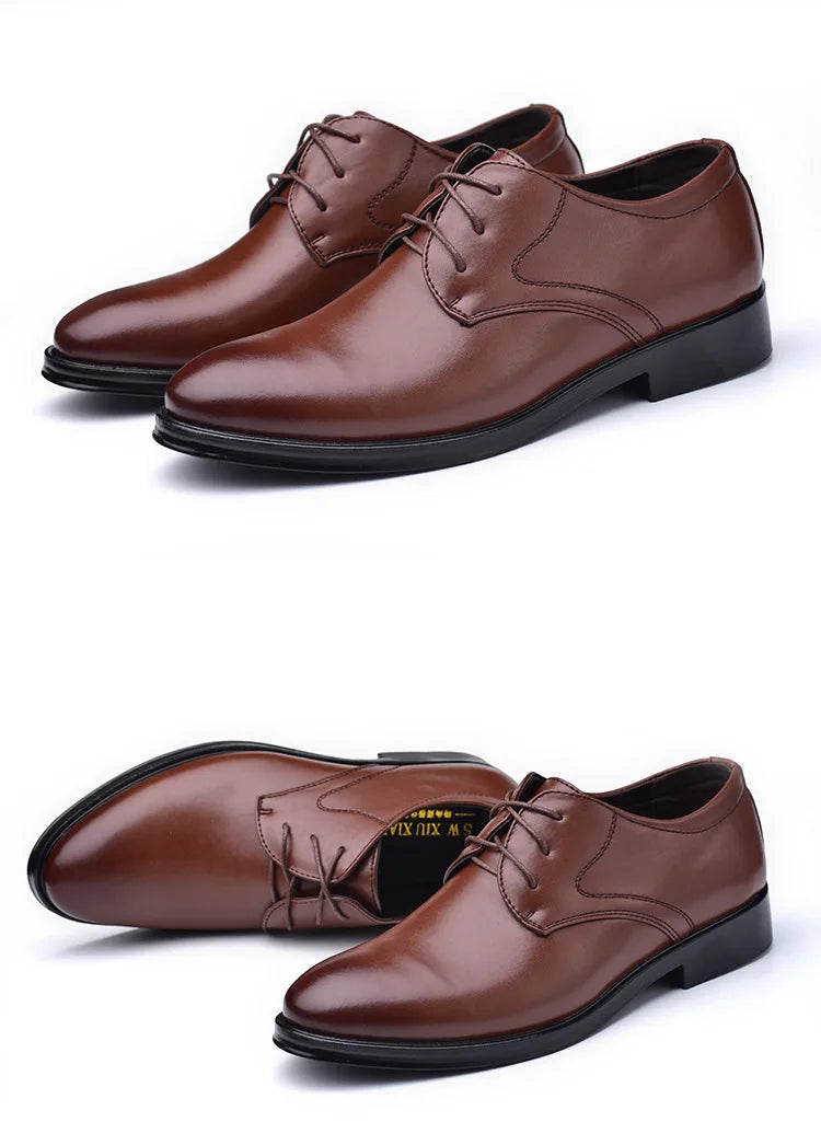Men’s Large Size Leather Dress Derby Shoes