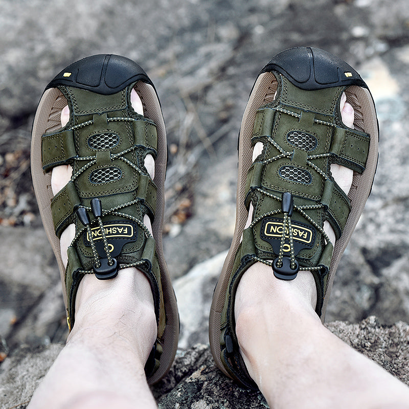 Men’s Genuine Leather Summer Roman Sandals