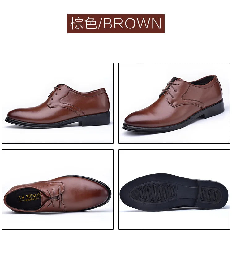 Men’s Large Size Leather Dress Derby Shoes