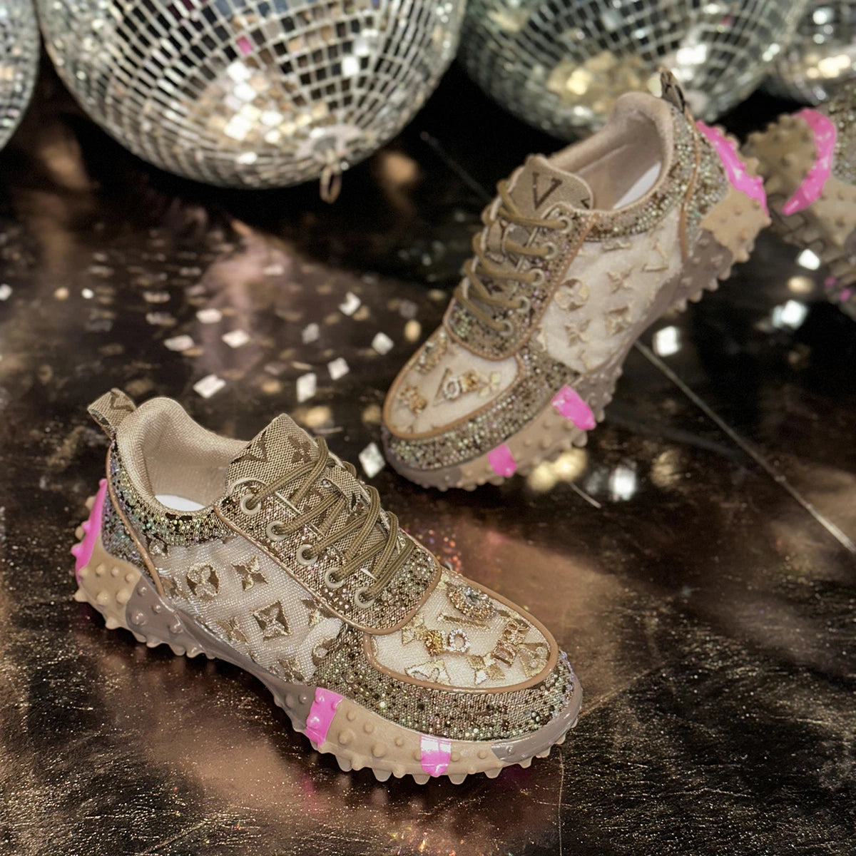 Women’s Luxury Rhinestone Platform Fashion Sneakers