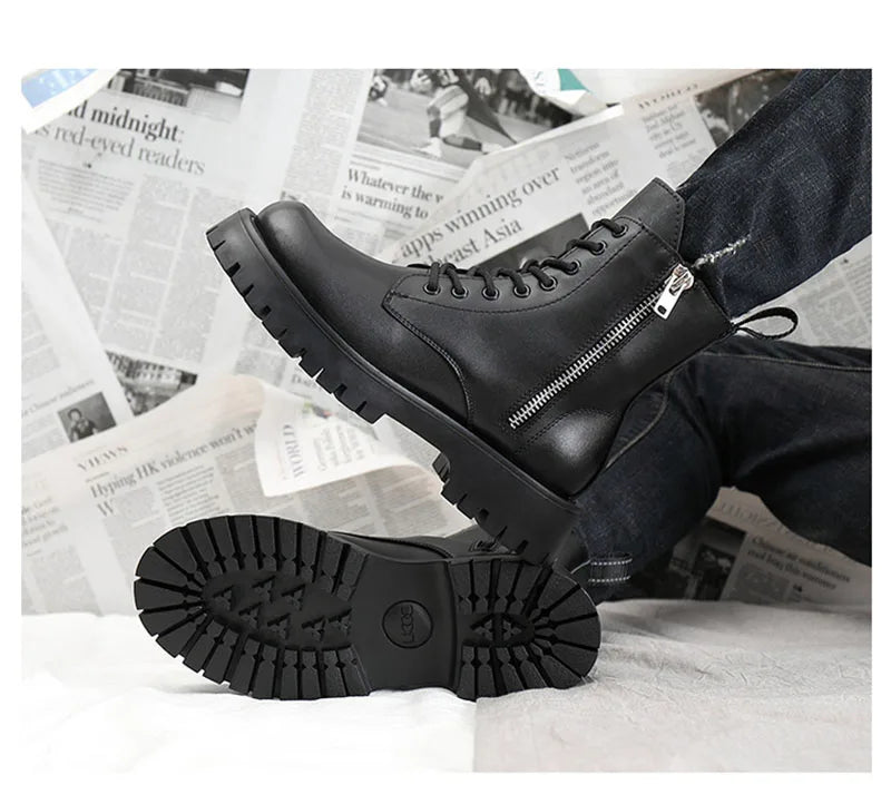 Men’s Leather Winter Ankle Boots Non-Slip