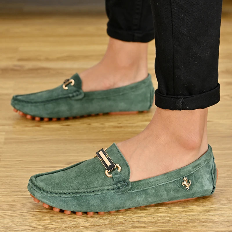 Men’s Large Size Leather Slip-On Loafers