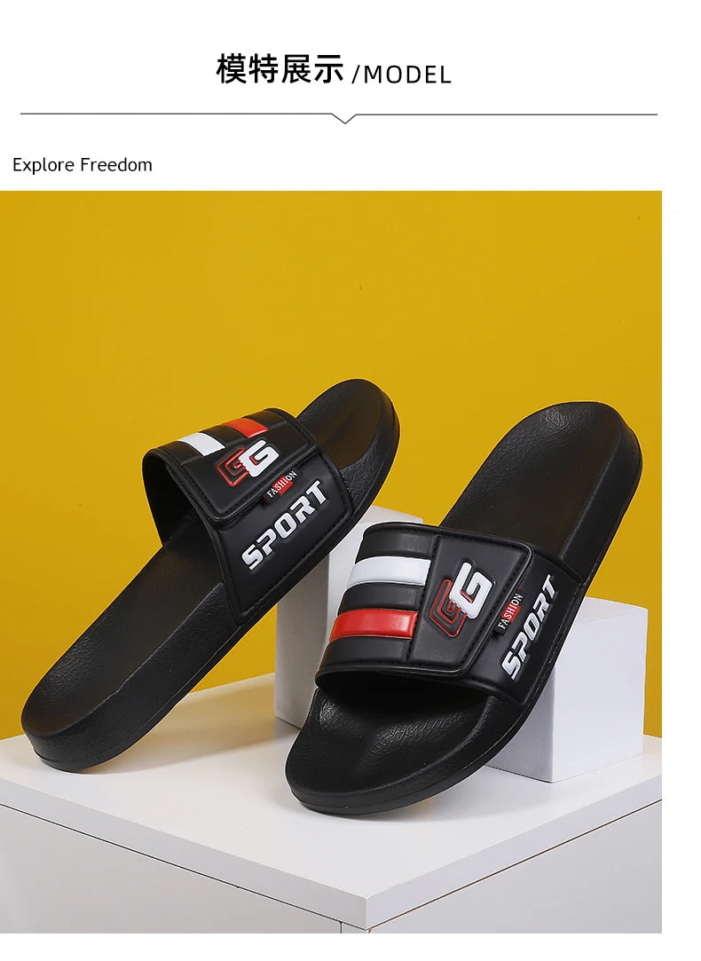 Men’s Lightweight Velcro Strap Summer Slippers