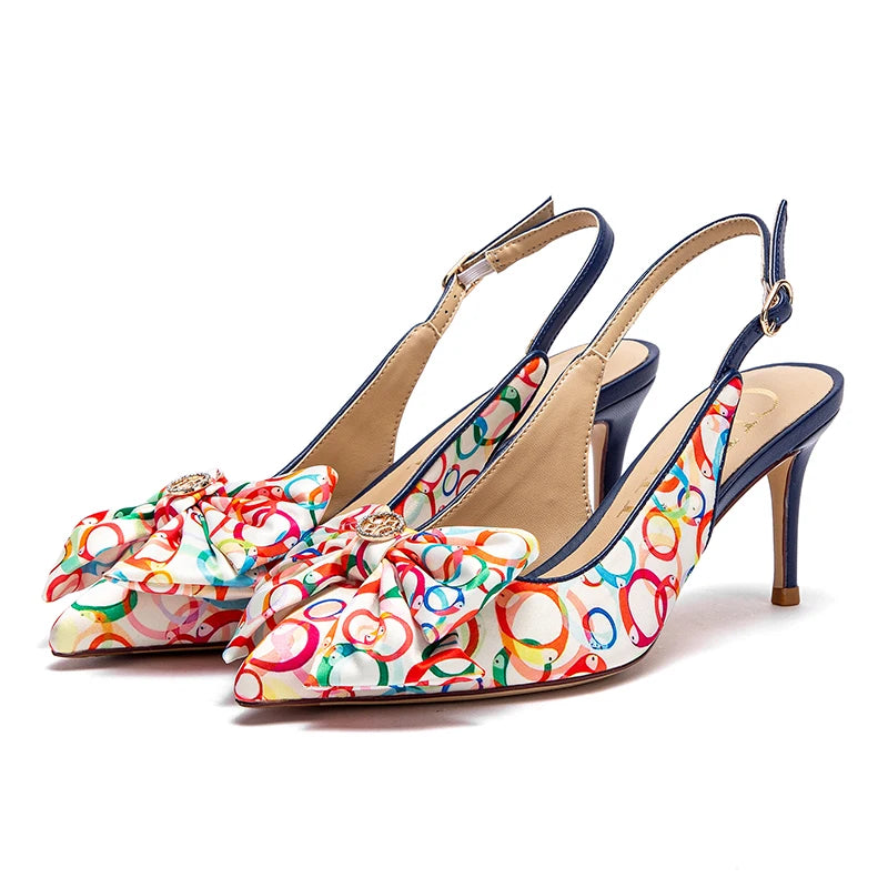 Women’s High Heel Sandals with Unique Print