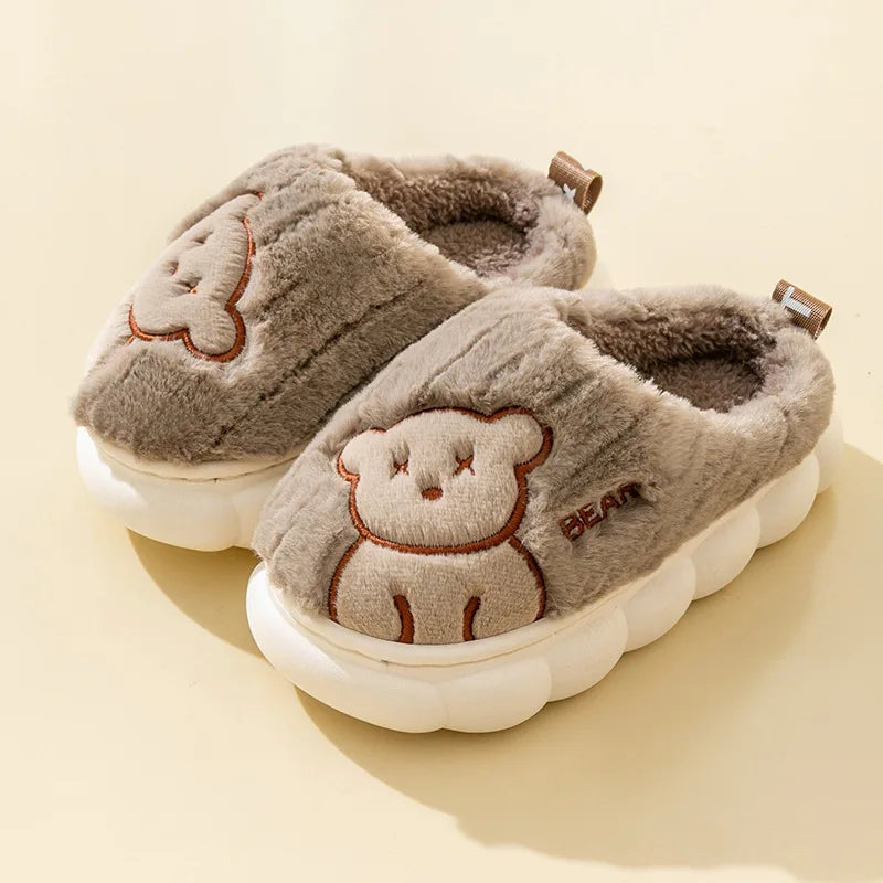 Children Plush Bear Indoor Slippers