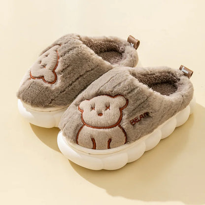Children Plush Bear Indoor Slippers