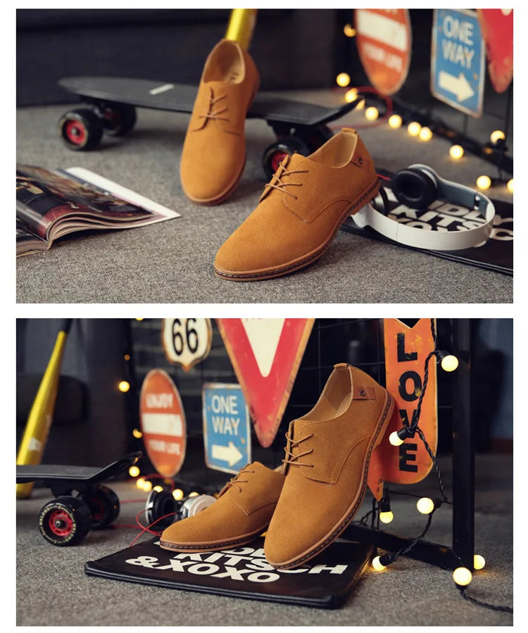 Men Luxury Suede Leather Oxford Shoes