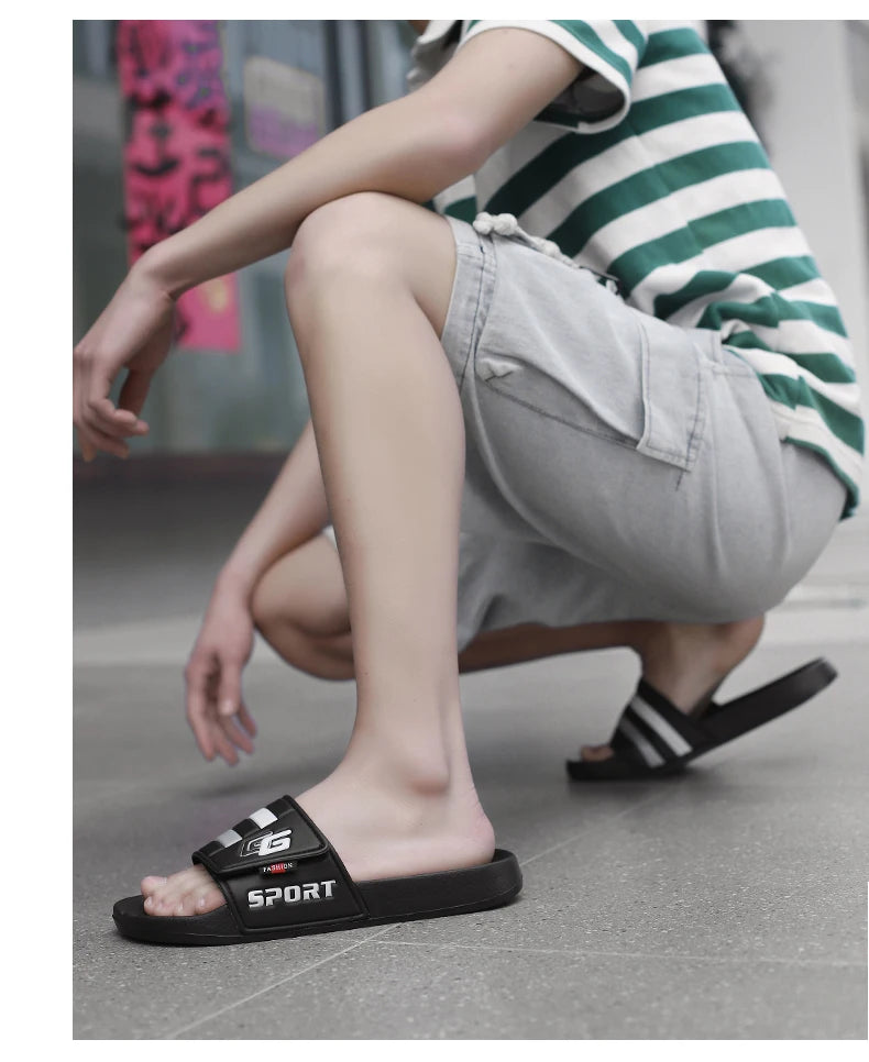 Men’s Lightweight Velcro Strap Summer Slippers
