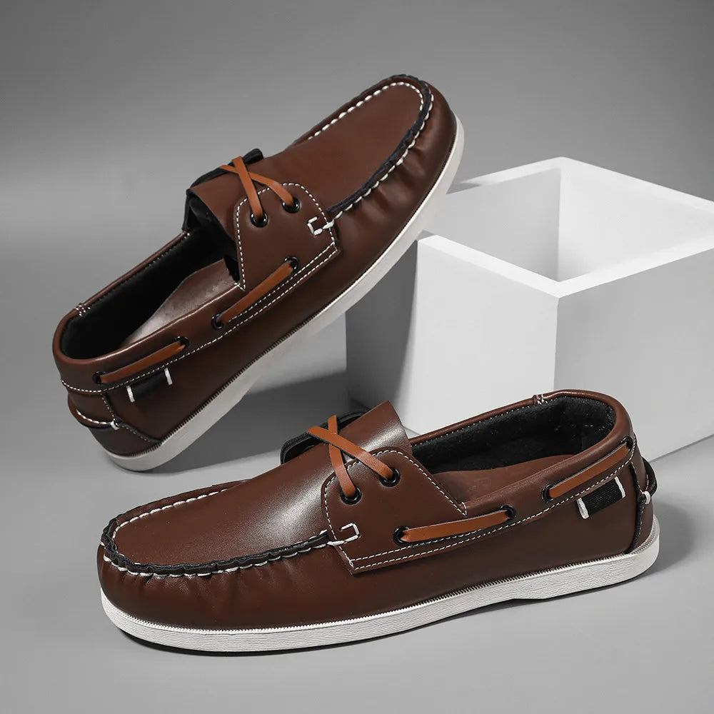 Men’s Slip-On Apron Toe Loafer Shoes