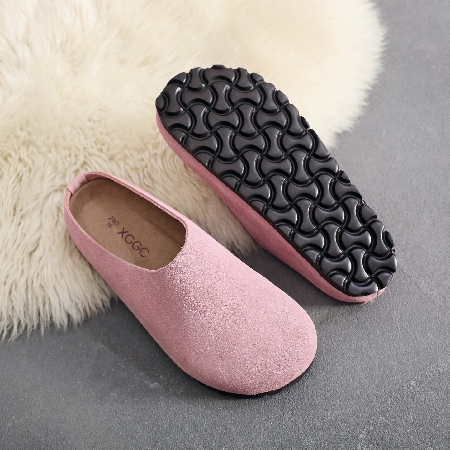 Anti-Slip Leather Clogs with Arch Support