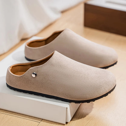 Unisex Leather Slip-On Summer Flats