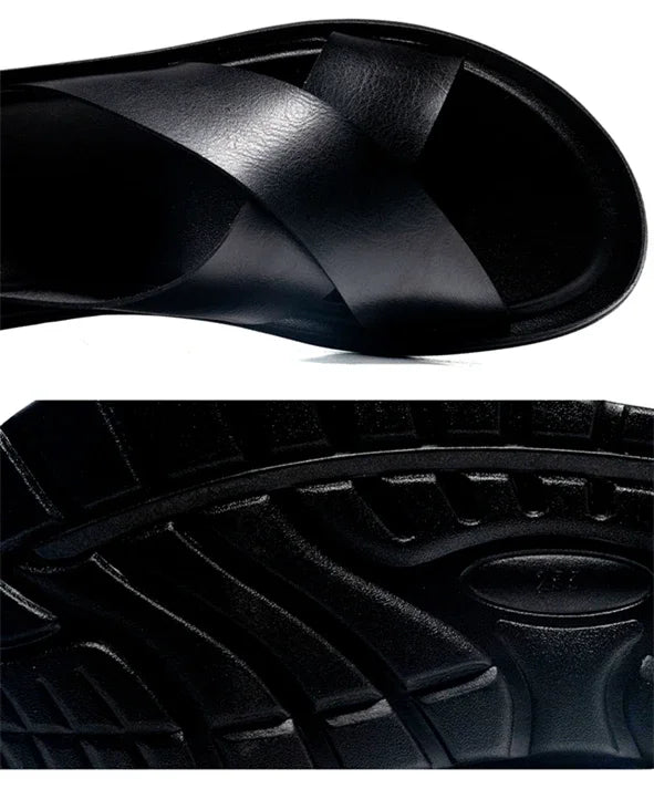 Men’s Leather Roman Open-Toe Summer Sandals