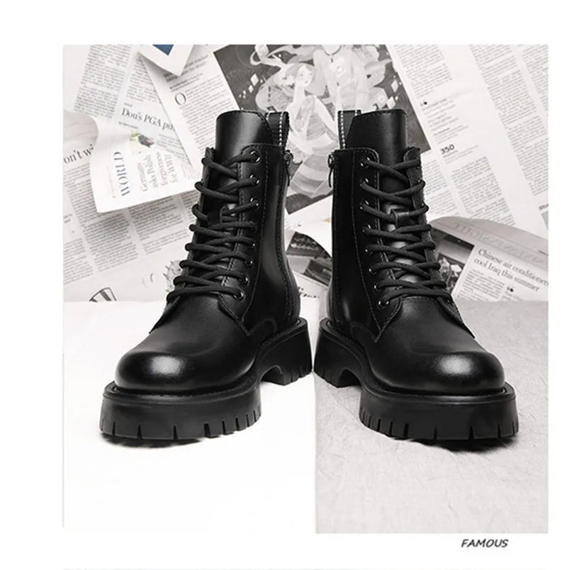 Men’s Leather Winter Ankle Boots Non-Slip