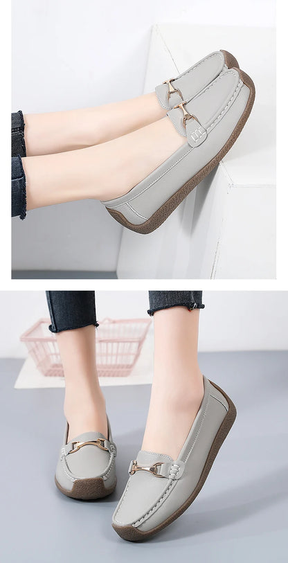Women’s Leather Slip-On Casual Moccasin Flats