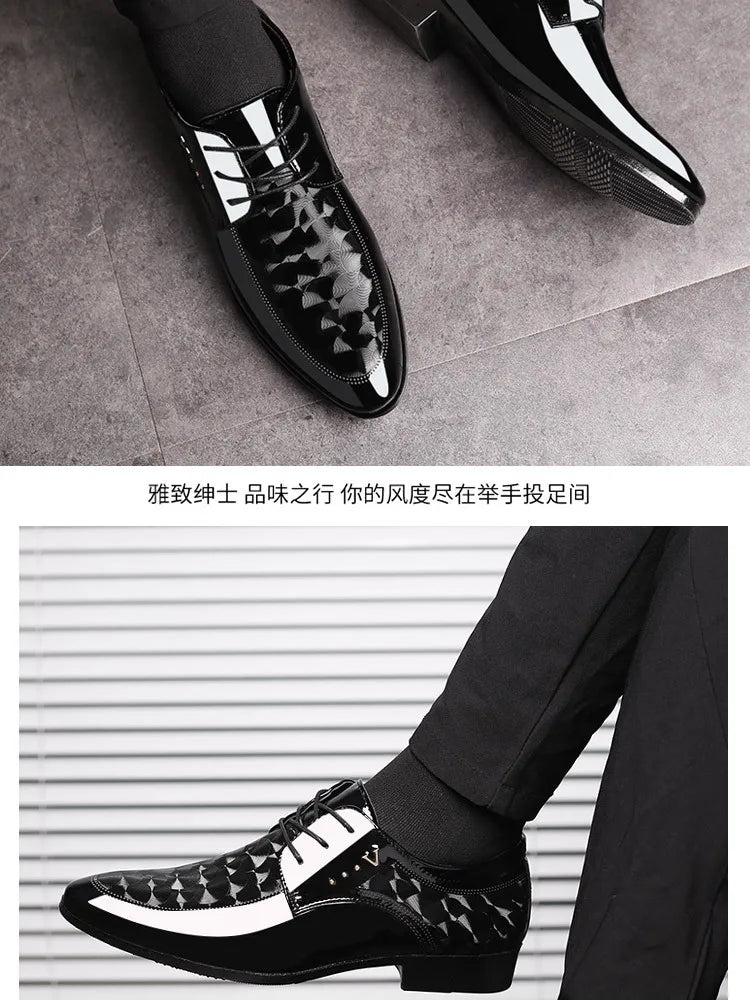Men’s Leather Oxford Lace-Up Casual Dress Shoes