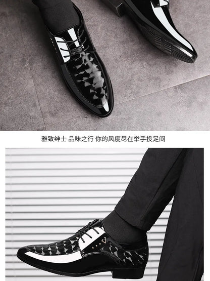 Men’s Leather Oxford Lace-Up Casual Dress Shoes
