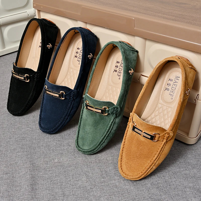 Men’s Large Size Leather Slip-On Loafers