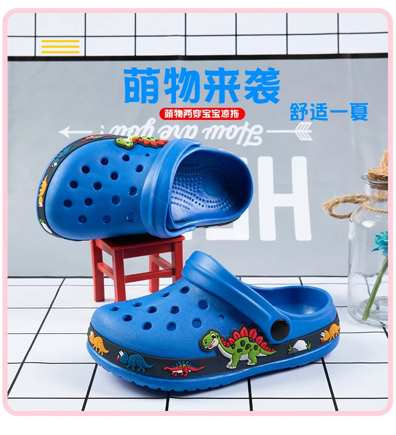 Baby Boys Cartoon Excavator Clogs