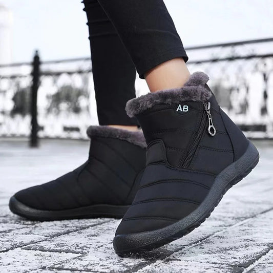Women’s Solid Mid-Calf Warm Cotton Boots