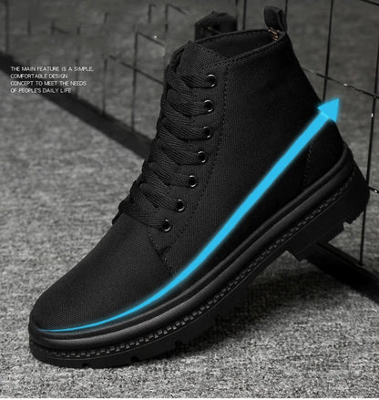 Men’s Hidden Heel Canvas Elevator Boots