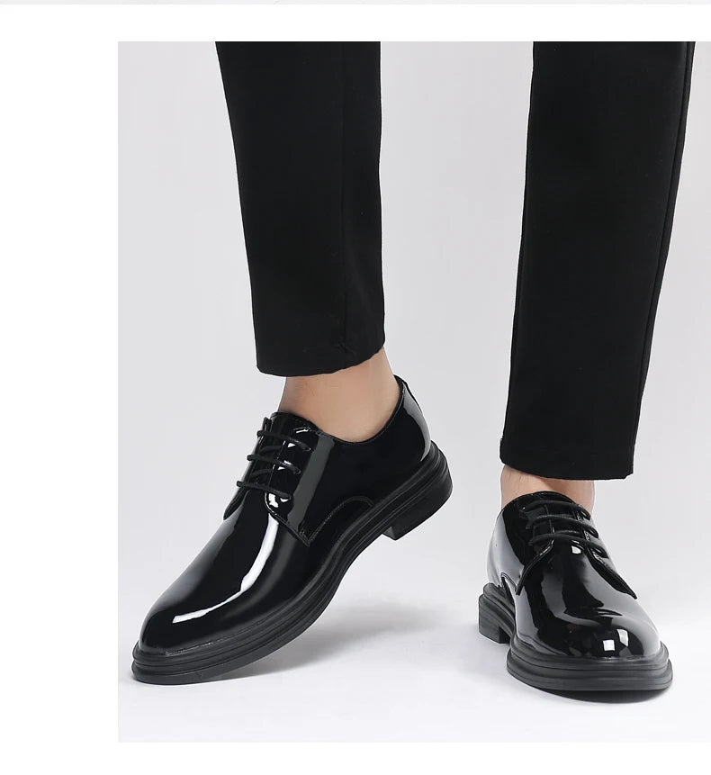 Men’s Patent Leather Height Increase Dress Shoes