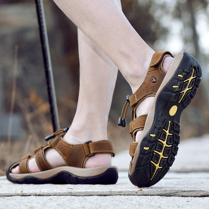 Men’s Genuine Leather Summer Roman Sandals