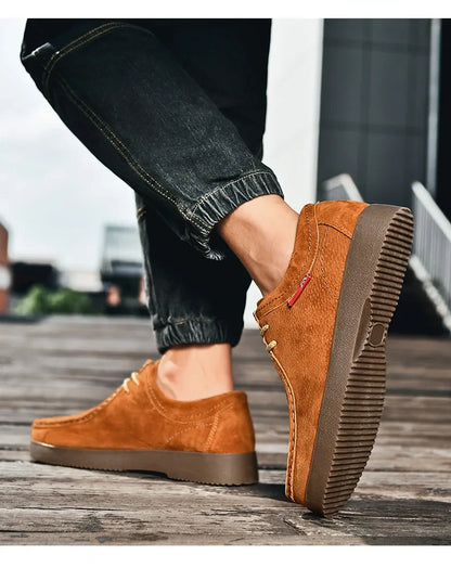 Men’s Suede Leather Lace-Up Casual Shoes