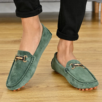 Men’s Large Size Leather Slip-On Loafers