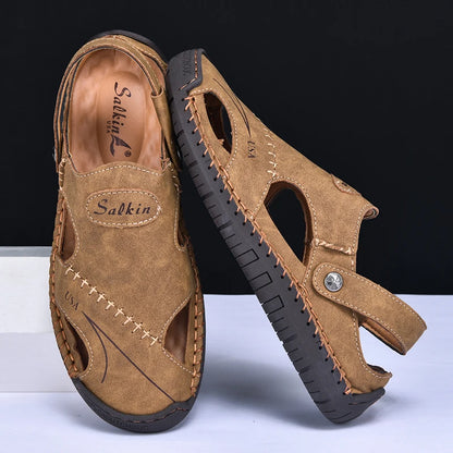 Men’s Handmade Leather Breathable Summer Sandals