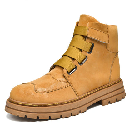 Unisex Leather Zipper Winter Boots Large Size