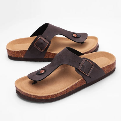 Men’s Summer Cork Slippers with Arch Support