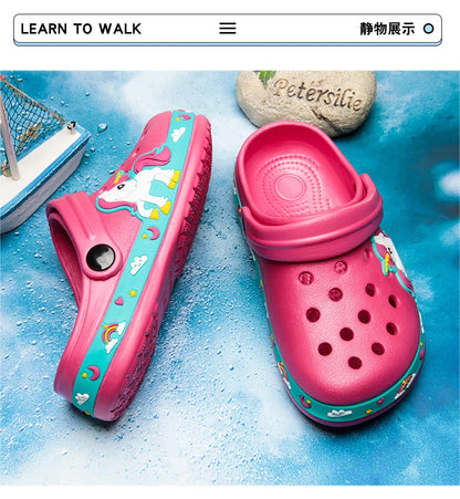 Baby Boys Cartoon Excavator Clogs
