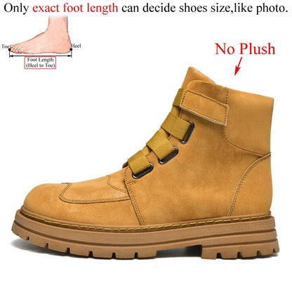 Unisex Leather Zipper Winter Boots Large Size