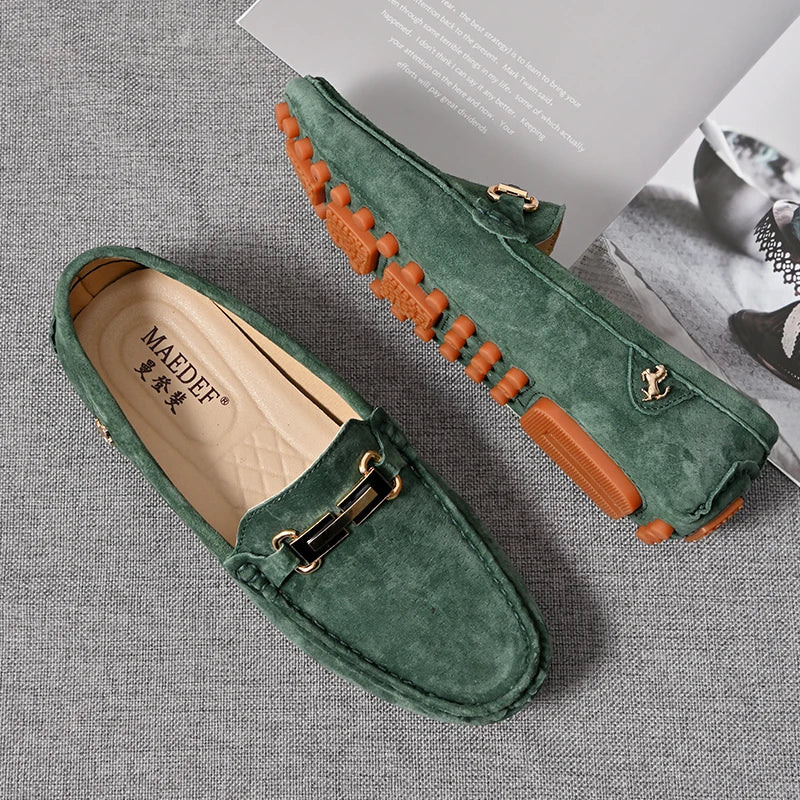 Men’s Large Size Leather Slip-On Loafers