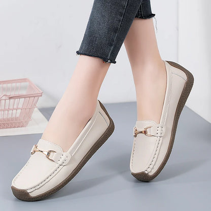 Women’s Leather Slip-On Casual Moccasin Flats