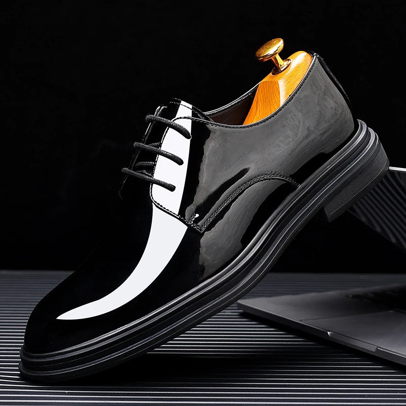 Men’s Patent Leather Height Increase Dress Shoes