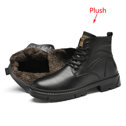 Men’s Genuine Leather Black Ankle Boots