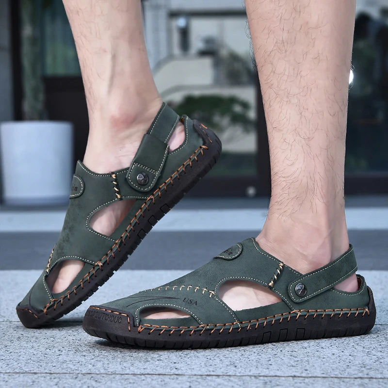 Men’s Handmade Leather Breathable Summer Sandals