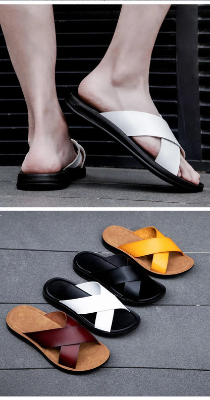 Men’s Leather Roman Open-Toe Summer Sandals