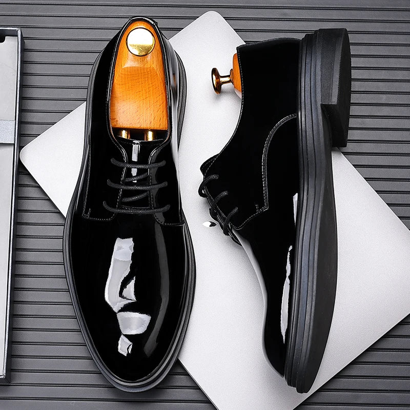 Men’s Patent Leather Height Increase Dress Shoes