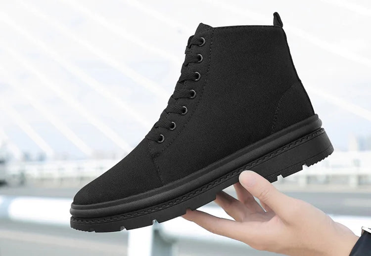Men’s Hidden Heel Canvas Elevator Boots