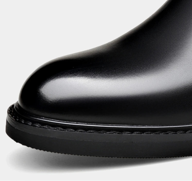 Men’s Leather Ankle Chelsea Buckle Boots