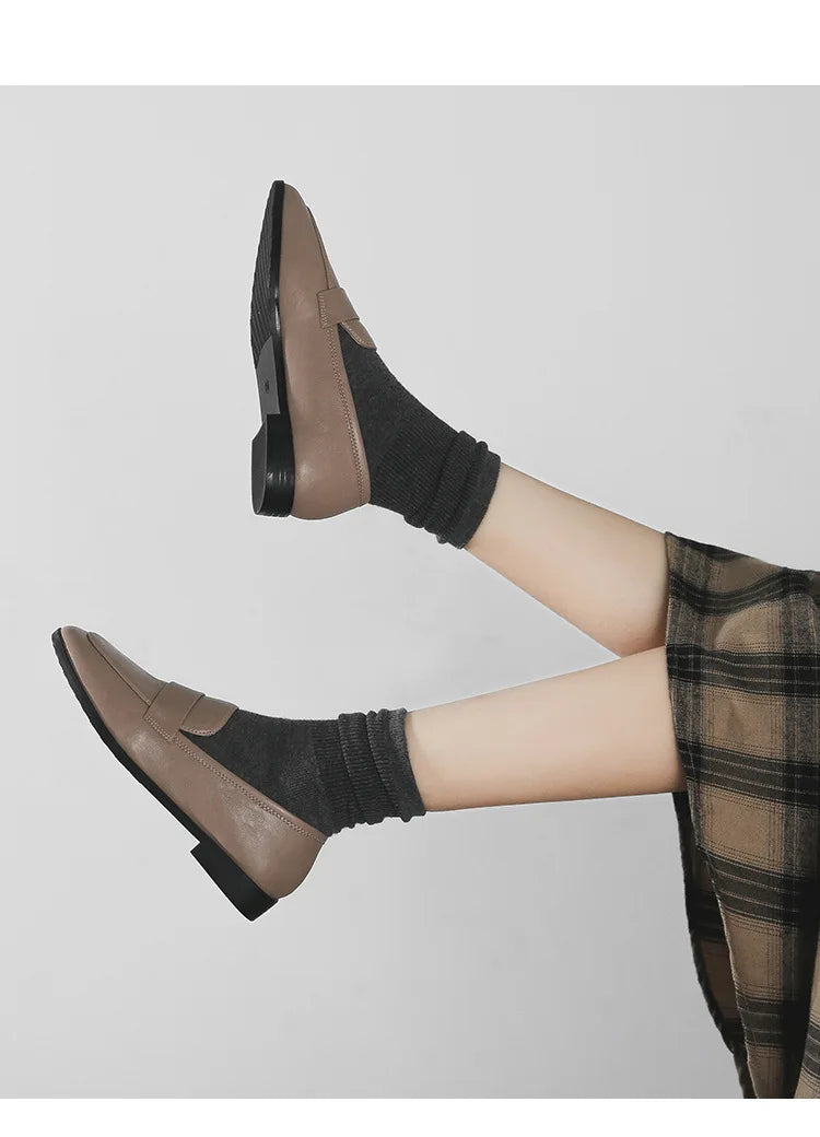 Women’s Vintage Leather Loafers Casual Flats