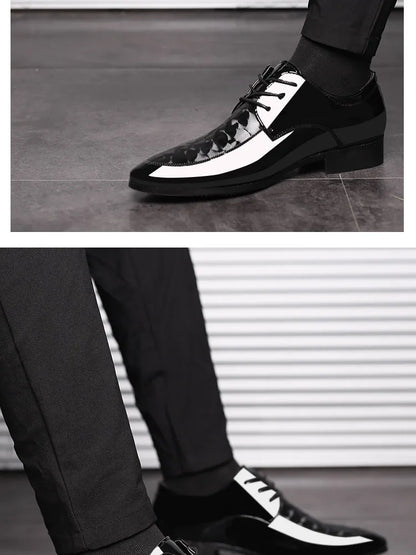 Men’s Leather Oxford Lace-Up Casual Dress Shoes