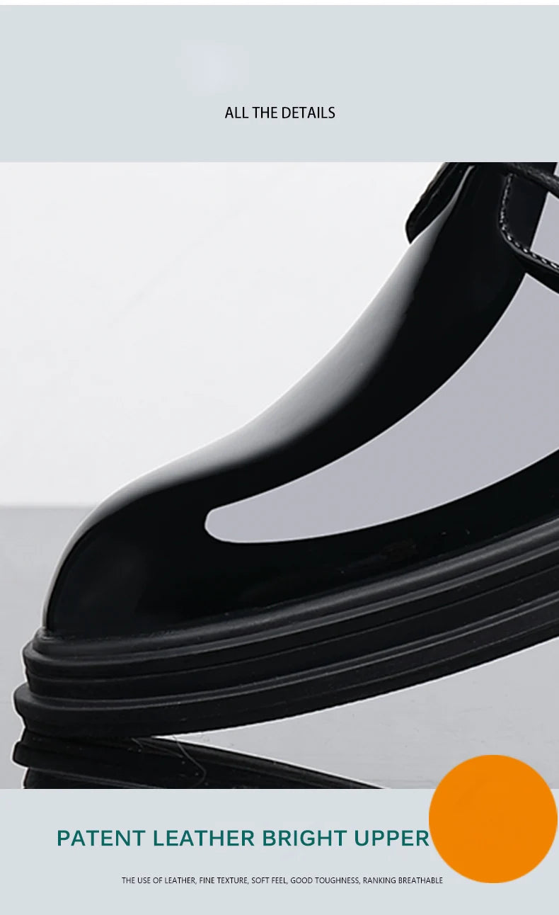 Men’s Patent Leather Height Increase Dress Shoes