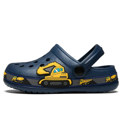 Baby Boys Cartoon Excavator Clogs
