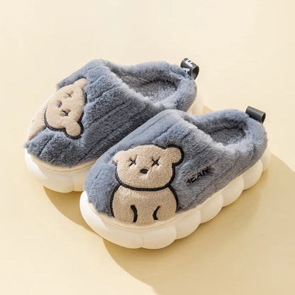 Children Plush Bear Indoor Slippers
