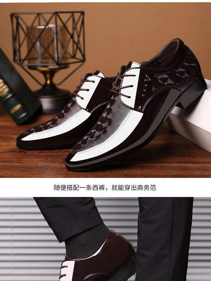 Men’s Leather Oxford Lace-Up Casual Dress Shoes