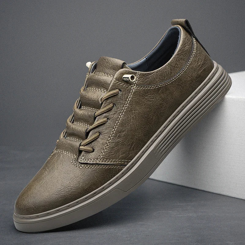 Men’s Leather Casual Oxford Flat Dress Shoes
