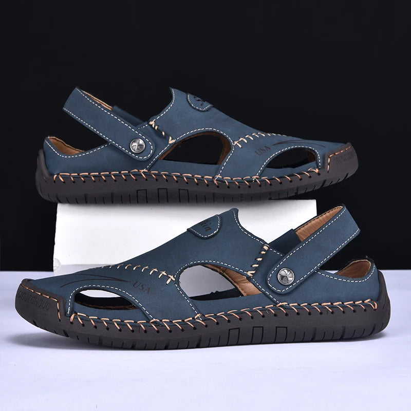 Men’s Handmade Leather Breathable Summer Sandals